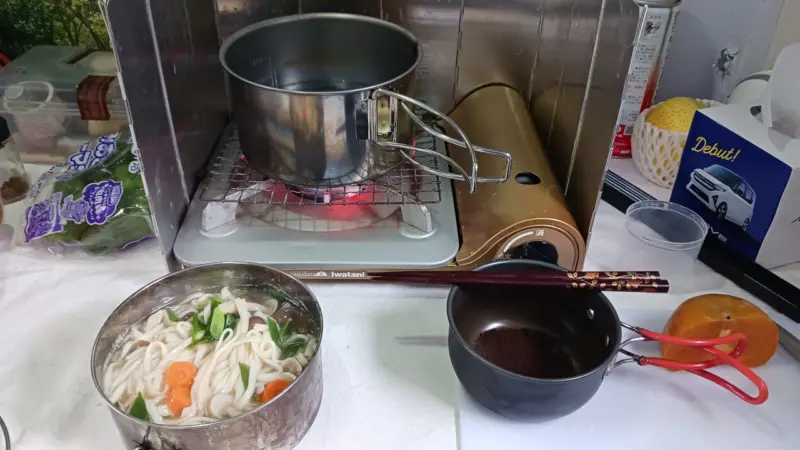 うどんの朝食